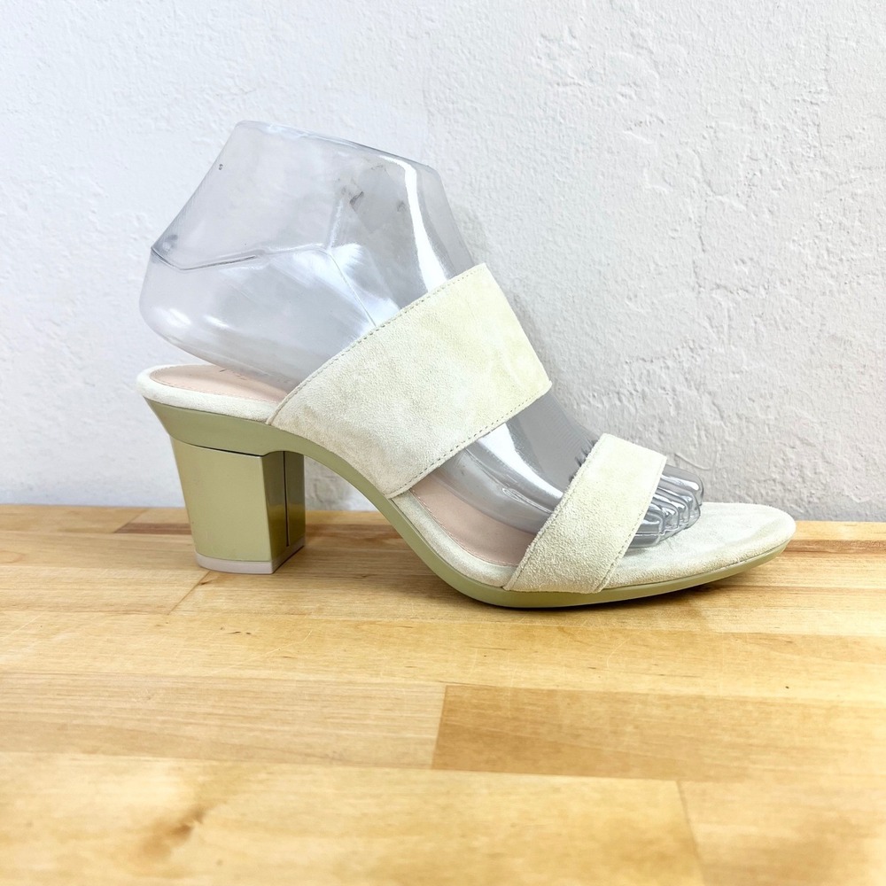 Pashion Footwear Sandal Slide Heel Womens Size 7 Sage Green Suede Convertible